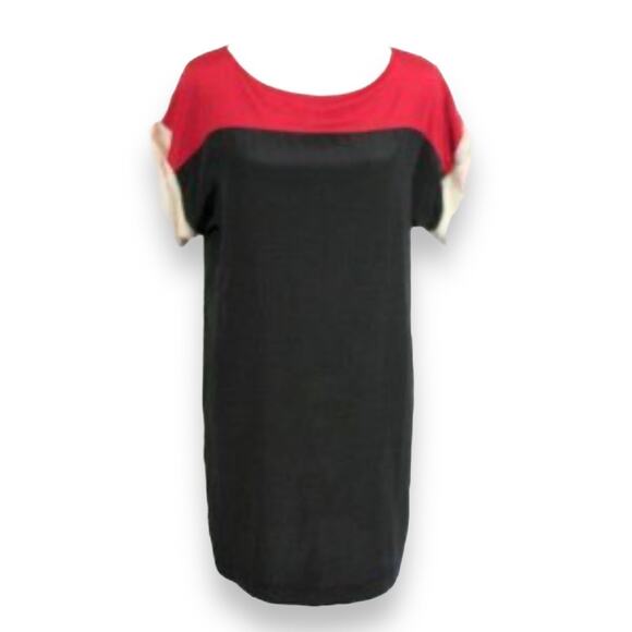 French Connection | 100% Silk Color Block Shift Dress Size 4 - Picture 1 of 8